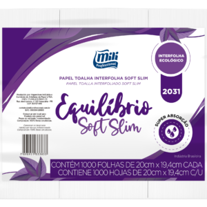 Papel Toalha Interfolha 19,4Cx20Cm Equilibrio Soft Mili 1000Fls