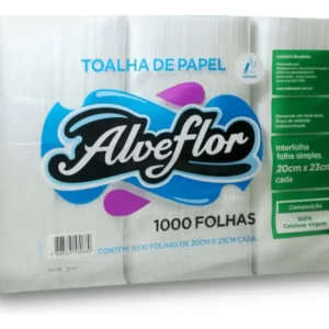 Papel Toalha Interfolha 20X23Cm 100% Celulose 1000Fls Alveflor