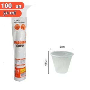 Copo Descartavel 50Ml 100Un  Massimo