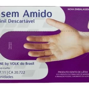Luva Vinil S/Amido 100Un Volk - M