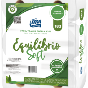 Papel Toalha Bobina Equilibrio 20G 200Mx19Cm 6 Rol