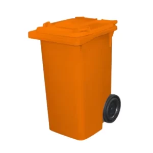Cesto Gari 240L C/ Rodas Laranja Bralimpia